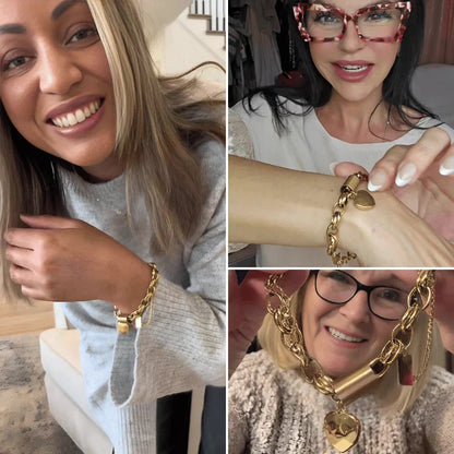 Pulsera Con Dije De Corazón De Oro
