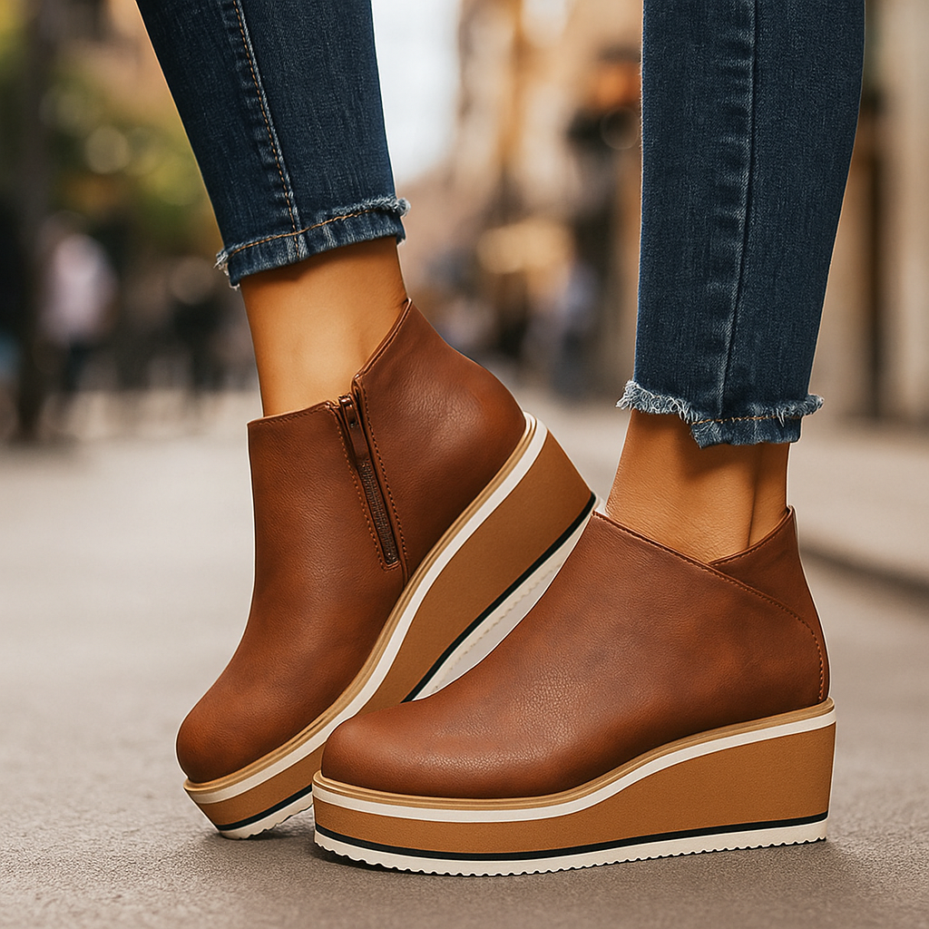 Coralie™ | Bottines à plateforme et fermeture éclair latérale