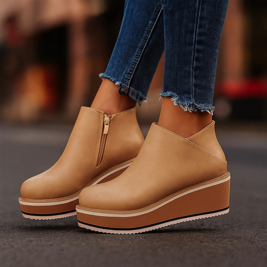 Coralie™ | Bottines à plateforme et fermeture éclair latérale