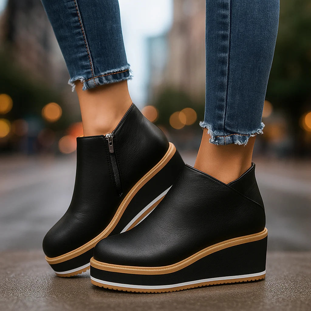Coralie™ | Bottines à plateforme et fermeture éclair latérale