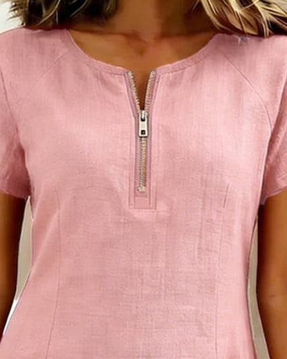 Adéla | Vestido De Algodón Con Cierre De Cremallera