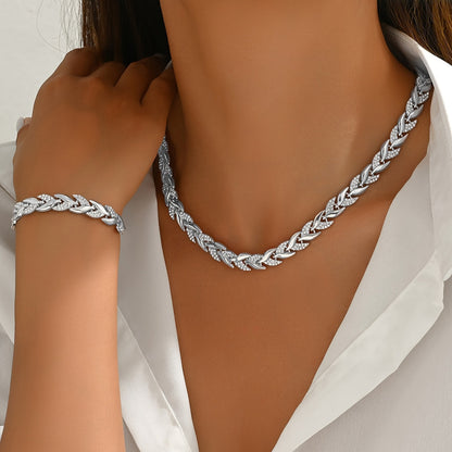 Berta | Parure de bijoux épi de blé avec cristaux