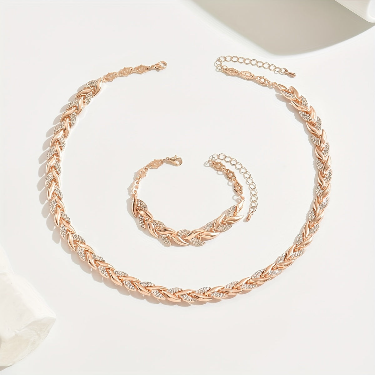 Berta | Parure de bijoux épi de blé avec cristaux