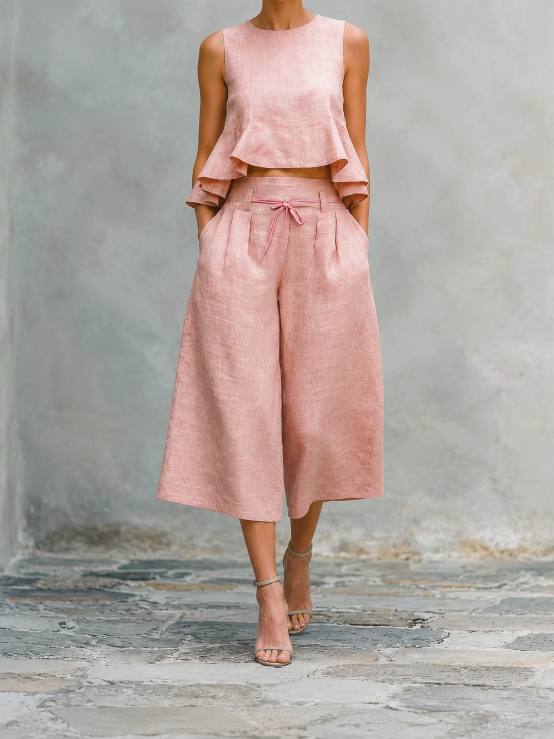 Pavla | Dámský dvoudílný set s nabíraným lemem