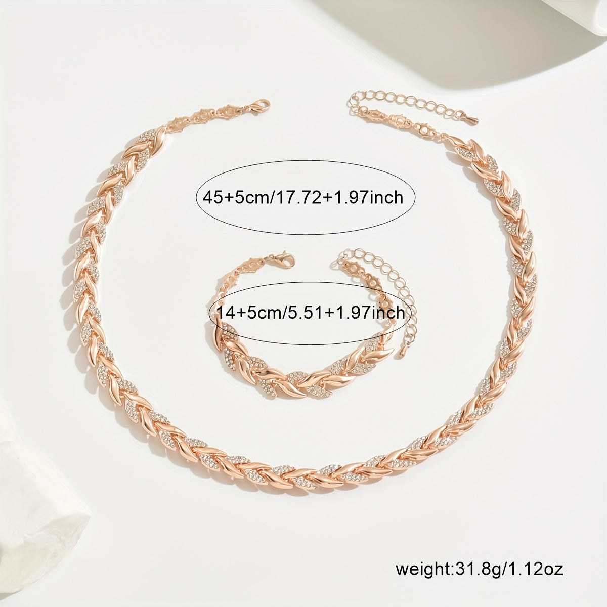 Berta | Parure de bijoux épi de blé avec cristaux