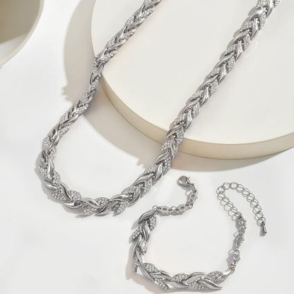 Berta | Parure de bijoux épi de blé avec cristaux