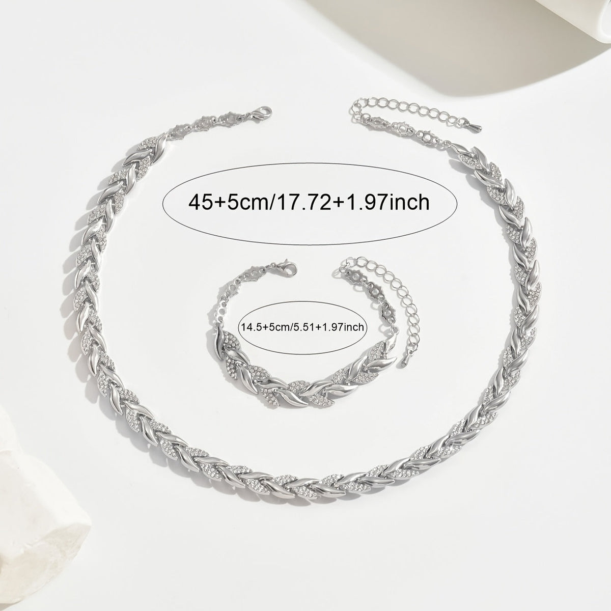 Berta | Parure de bijoux épi de blé avec cristaux