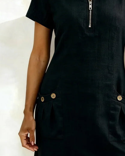 Adéla | Vestido De Algodón Con Cierre De Cremallera