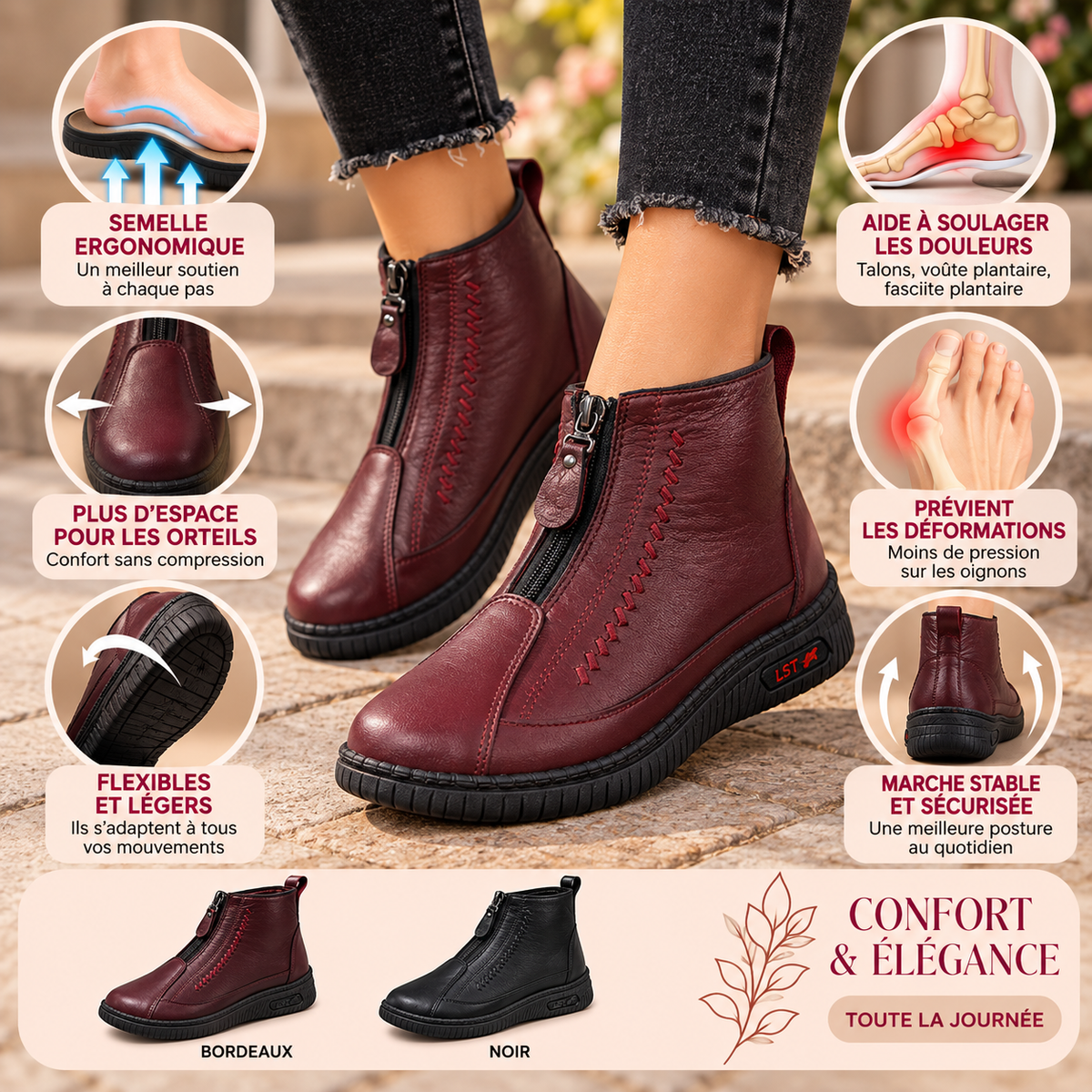 Yséa™ | Botines con cremallera, flexibles y cómodos para mujer