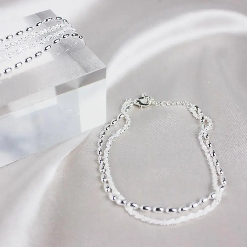 Amparo - Ensemble de Bracelets Argentés Élégants avec Pierres en Zirconium
