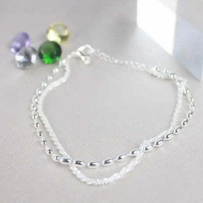 Amparo - Ensemble de Bracelets Argentés Élégants avec Pierres en Zirconium