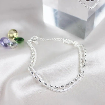 Amparo - Ensemble de Bracelets Argentés Élégants avec Pierres en Zirconium