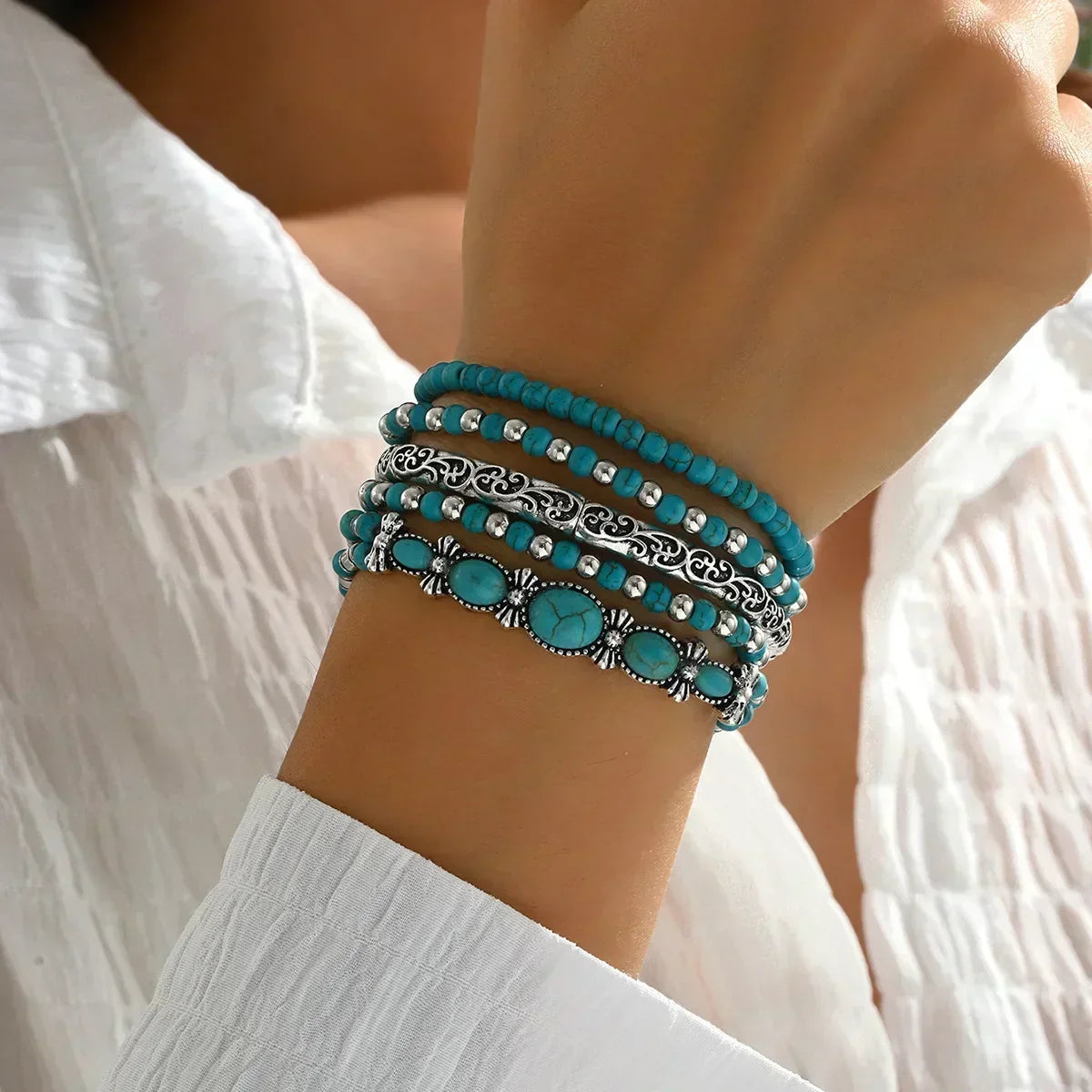 Verónica | Coffret de Bracelets à Perles Turquoises