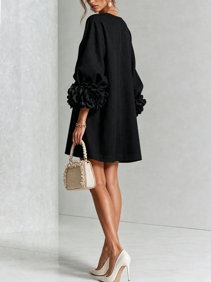 Květa | Minišaty s knoflíky s květinovým vzorem a květinovými rukávy