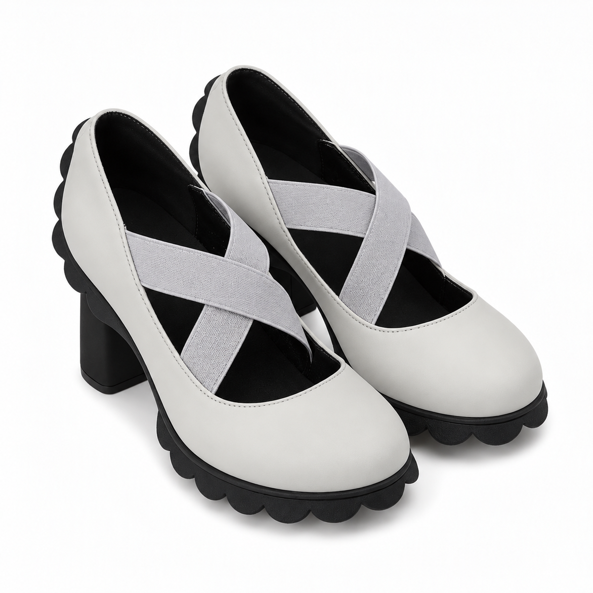 Lou™ | Zapatos para mujer con plataforma, puntera redonda, correa cruzada y tacón grueso