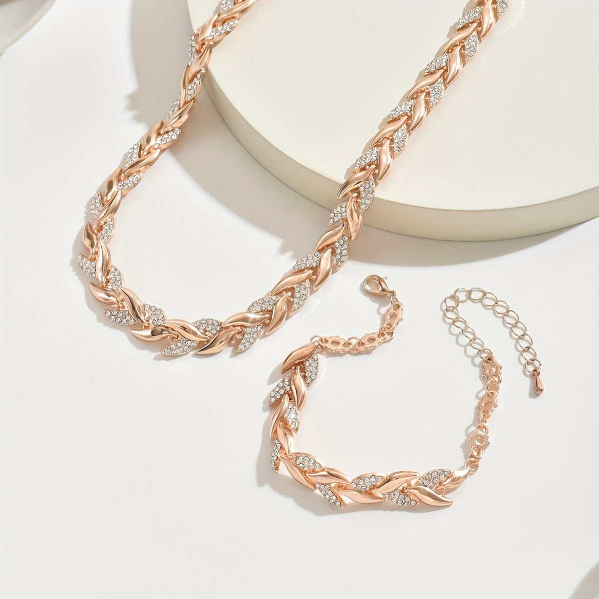 Berta | Parure de bijoux épi de blé avec cristaux