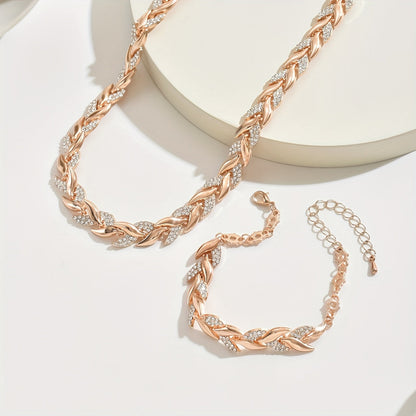 Berta | Parure de bijoux épi de blé avec cristaux