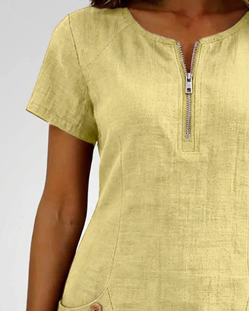 Adéla | Vestido De Algodón Con Cierre De Cremallera