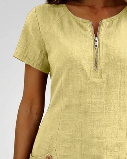 Adéla | Vestido De Algodón Con Cierre De Cremallera