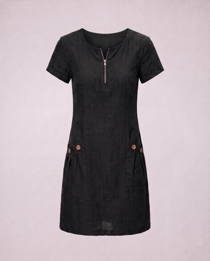 Adéla | Robe en coton zippée