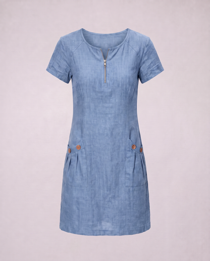 Adéla | Robe en coton zippée