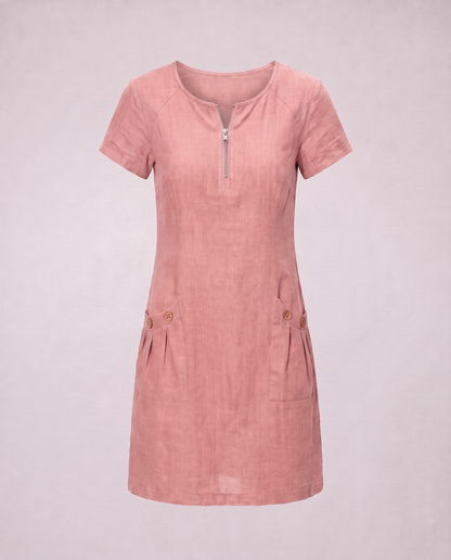 Adéla | Robe en coton zippée