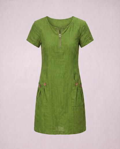 Adéla | Robe en coton zippée