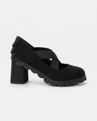 Lou™ | Zapatos para mujer con plataforma, puntera redonda, correa cruzada y tacón grueso