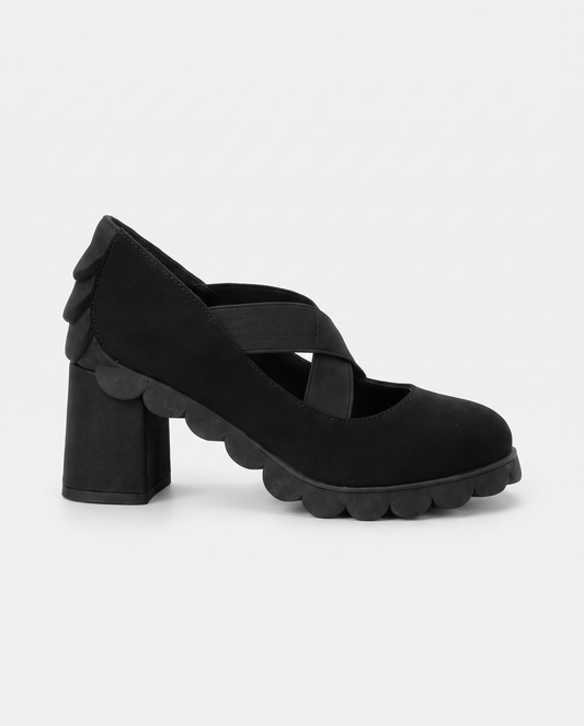 Lou™ | Zapatos para mujer con plataforma, puntera redonda, correa cruzada y tacón grueso