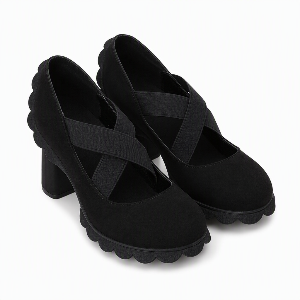 Lou™ | Zapatos para mujer con plataforma, puntera redonda, correa cruzada y tacón grueso